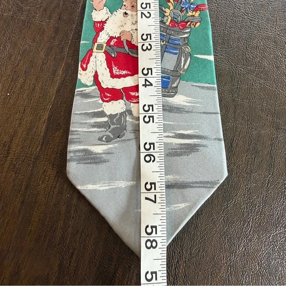 Stafford Festive Santa Holiday Golf Tie - Red and Gray